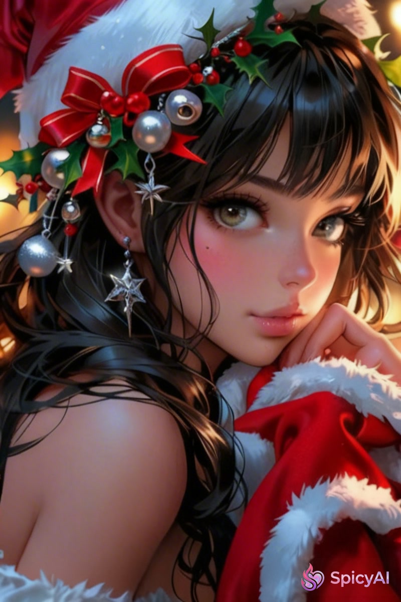 SpicyAI-produced NSFW art of Christmas Anime Girl